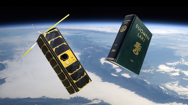 Satellite and law book