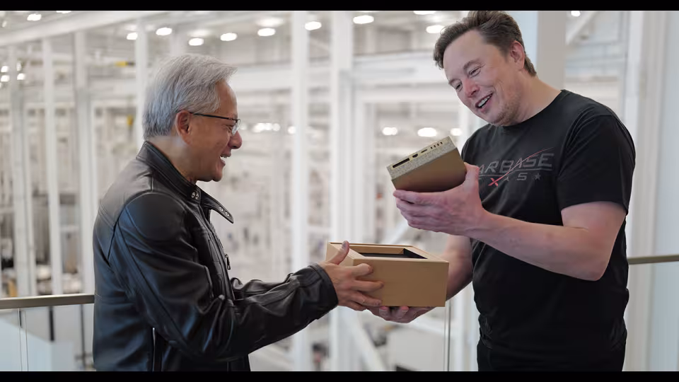 NVIDIA's Jensen Huang and Elon Musk at Starbase
